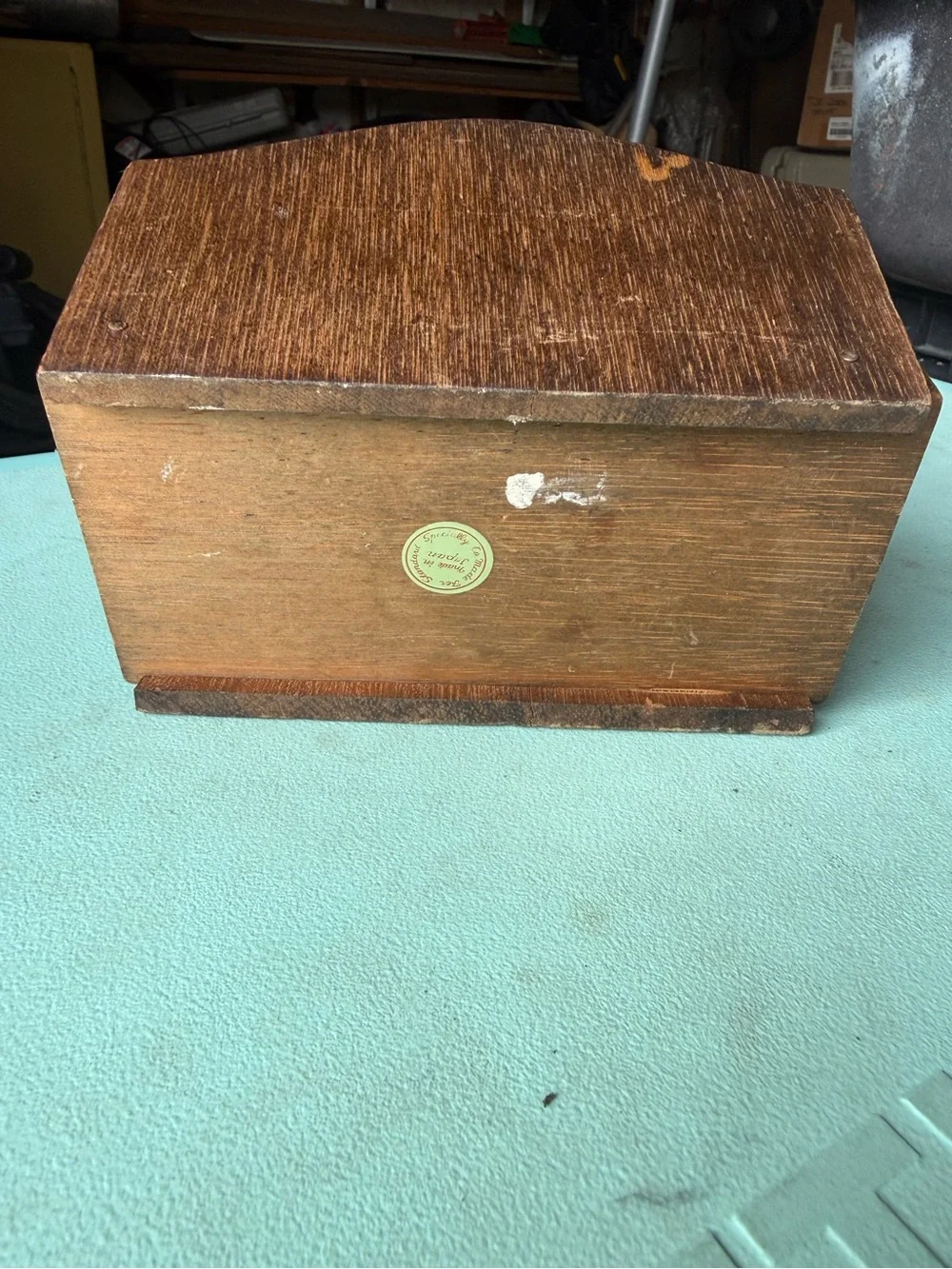 VTG Wooden Napkin Holder with Mushroom Design